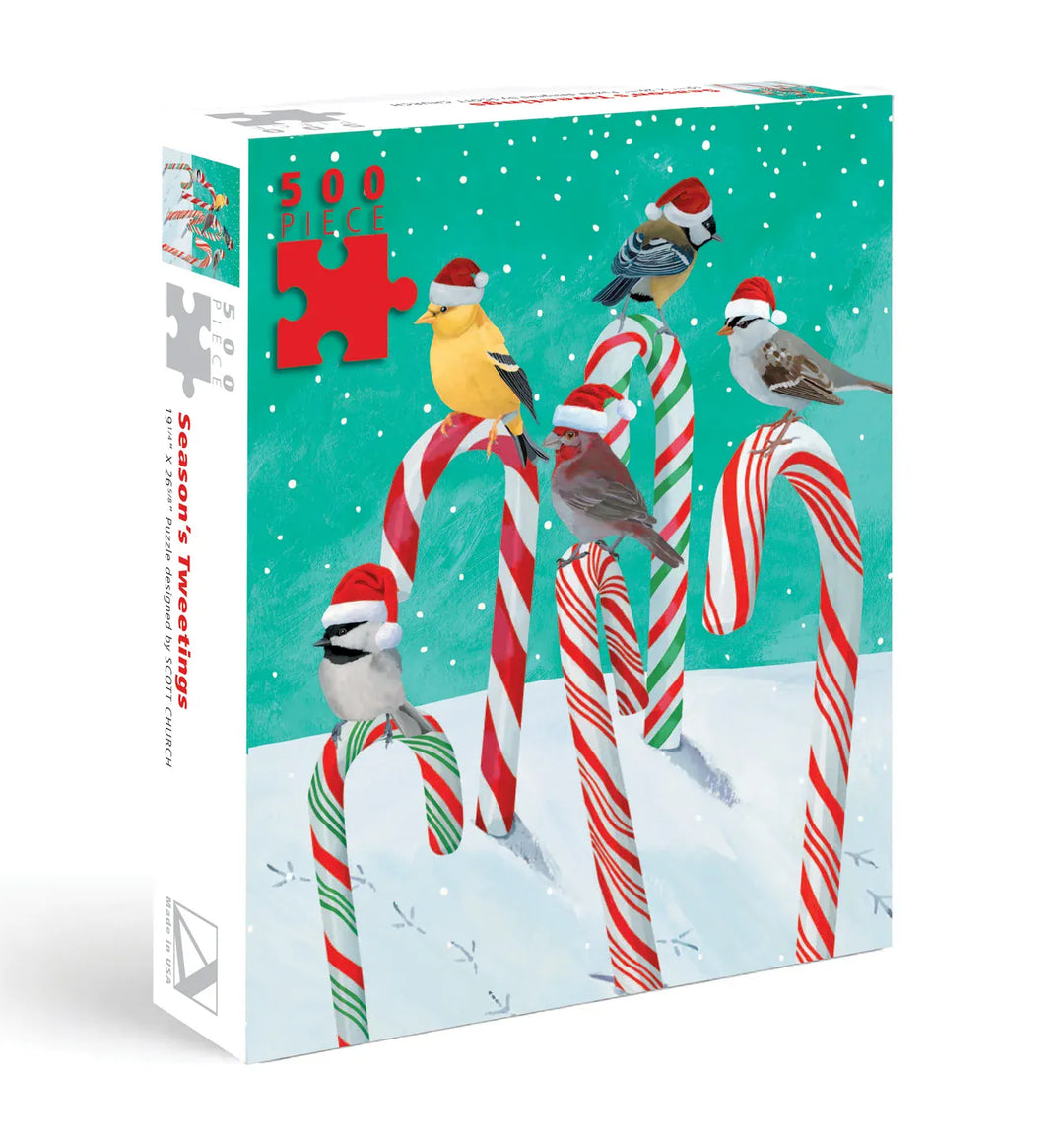 Allport Holiday Candy Cane Birds 500pc Puzzle