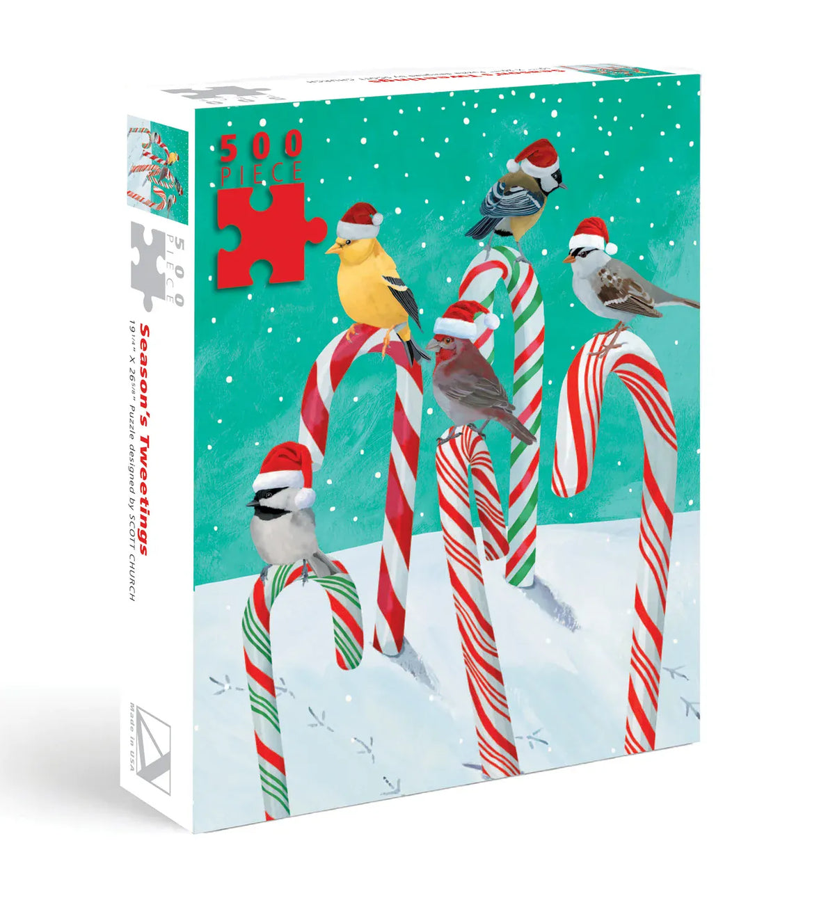 Allport Holiday Candy Cane Birds 500pc Puzzle