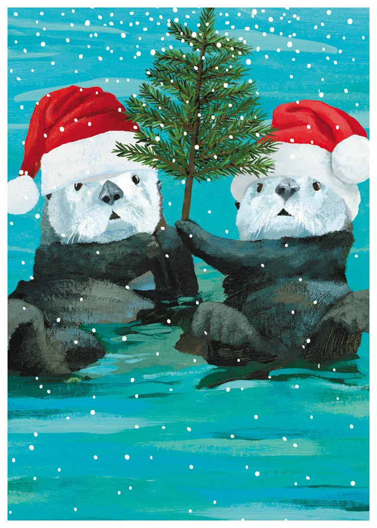 Allport Holiday Otters Christmas Tree Holiday Cards