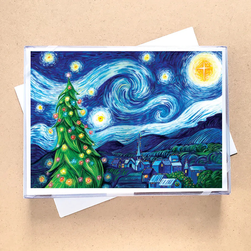 Allport Holiday Silent Night, Starry Night Boxed Holiday Cards
