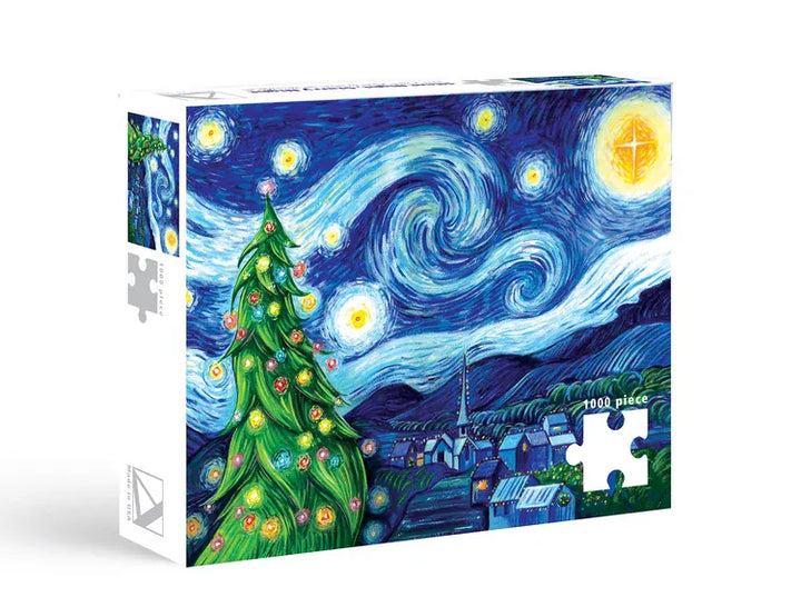 Allport Holiday Silent Night, Starry Night Puzzle 1000pc Puzzle