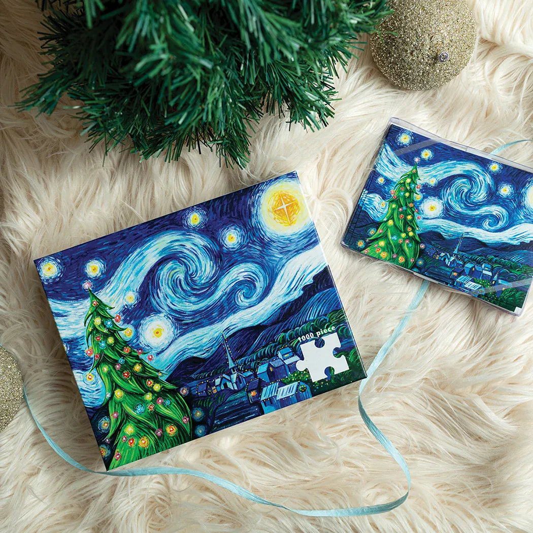 Allport Holiday Silent Night, Starry Night Puzzle 1000pc Puzzle