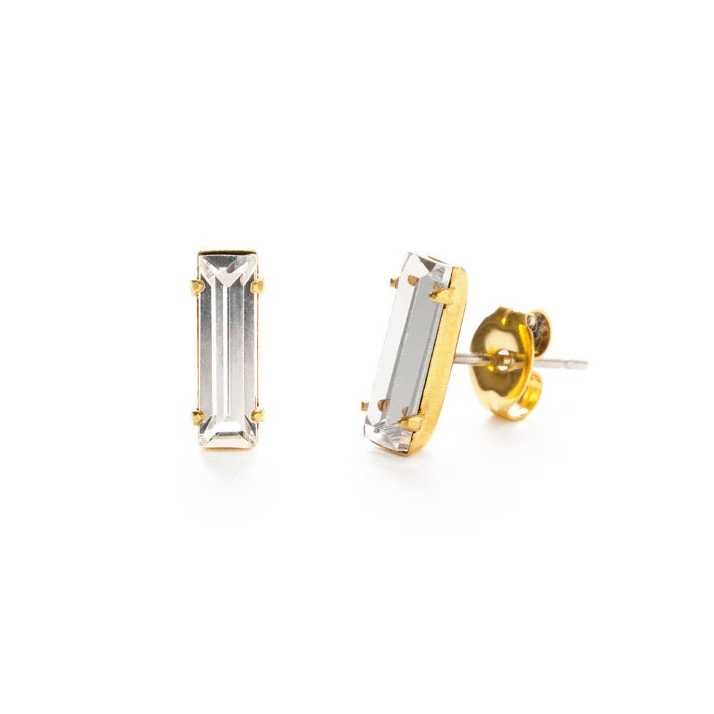 Amano Studio Earrings Baguette Crystal Stud Earrings