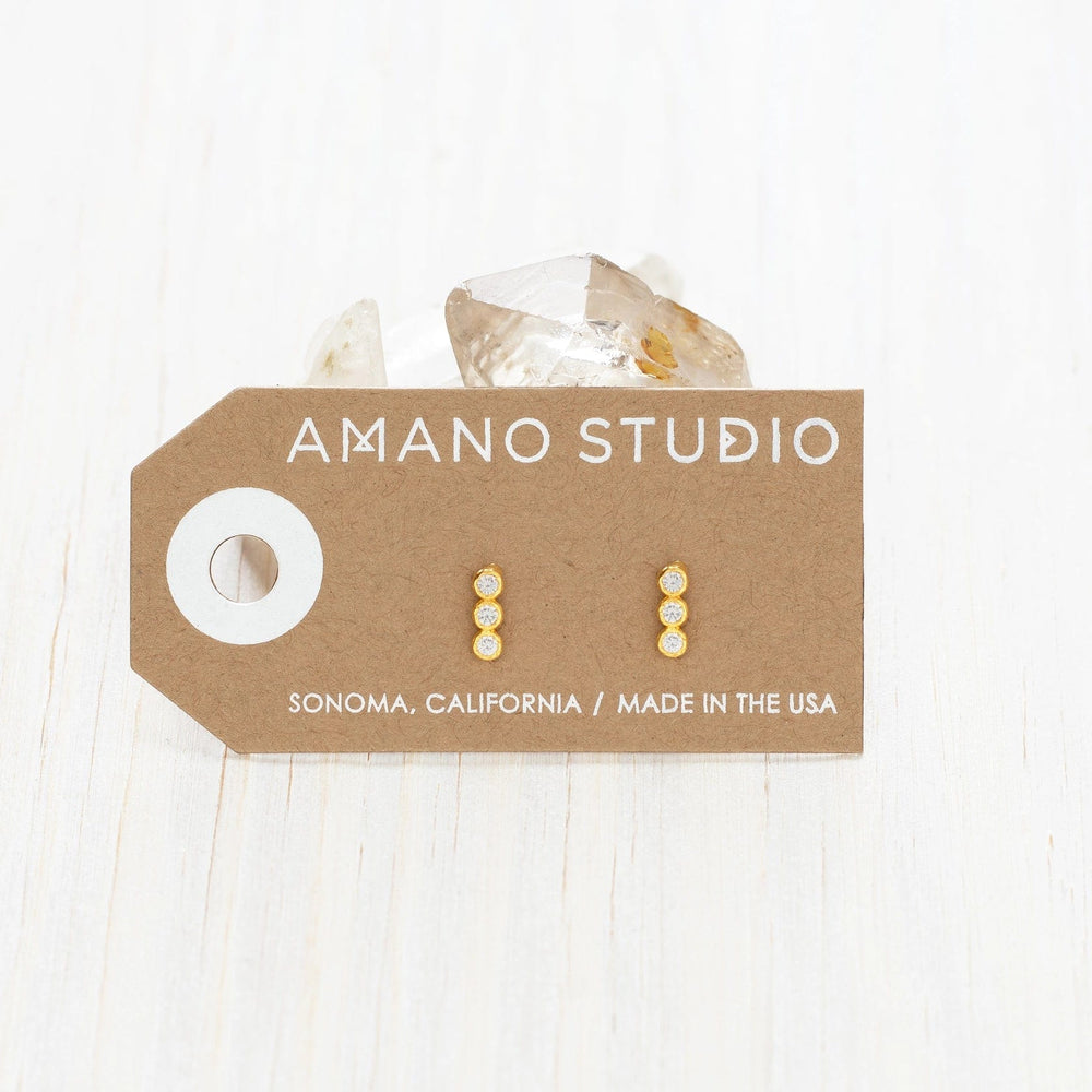 Amano Studio Earrings Crystal Bar Stud Earrings