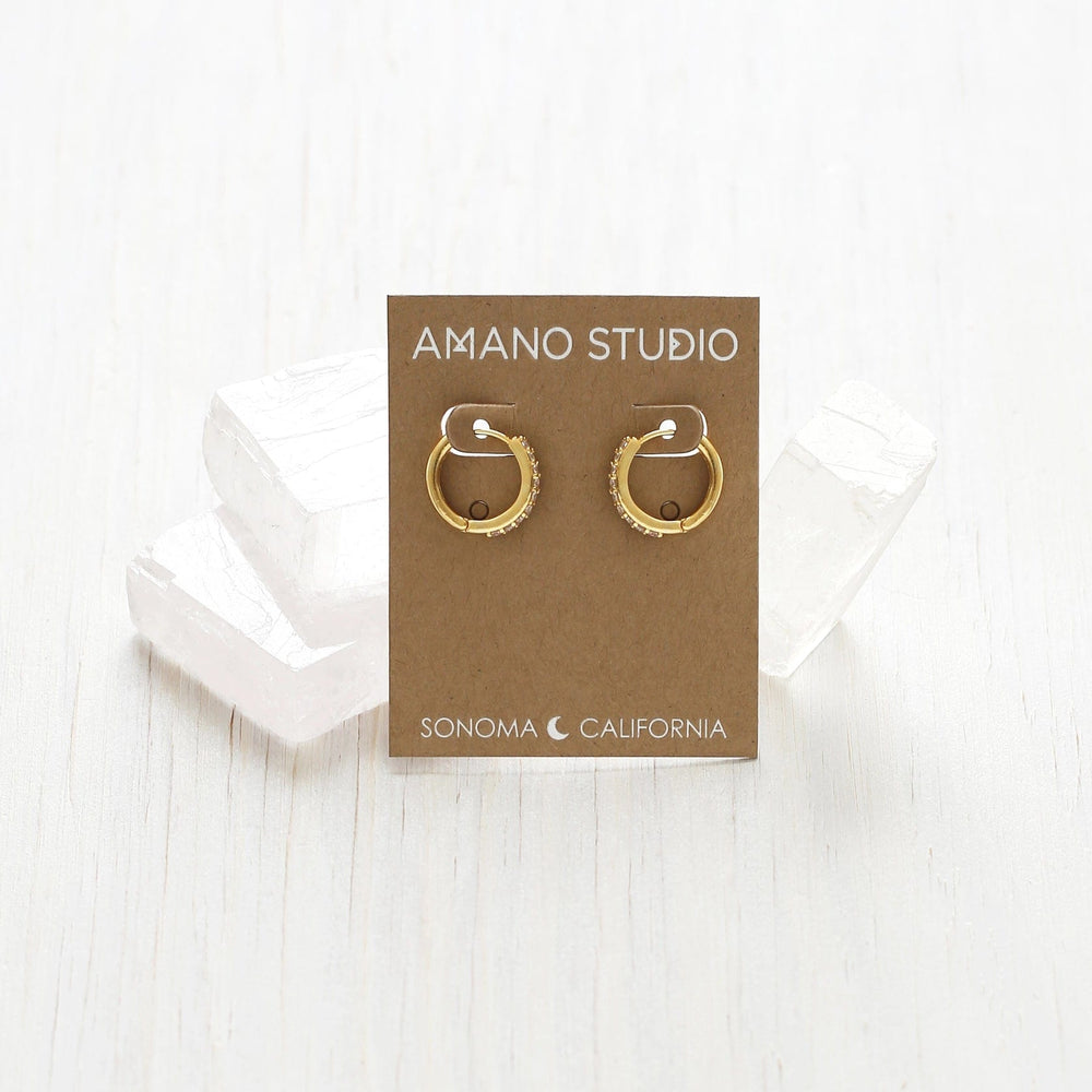 Amano Studio Earrings Crystal Hoop Earrings