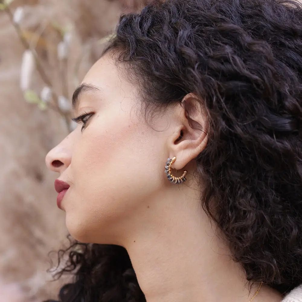 Labradorite deals hoop earrings