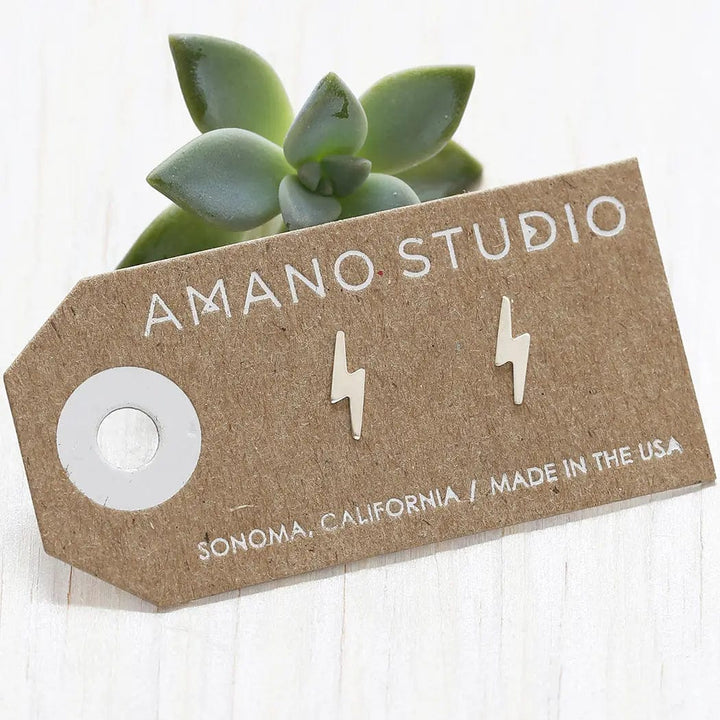 Amano Studio Earrings Lightning Bolt Studs | 2 Colors