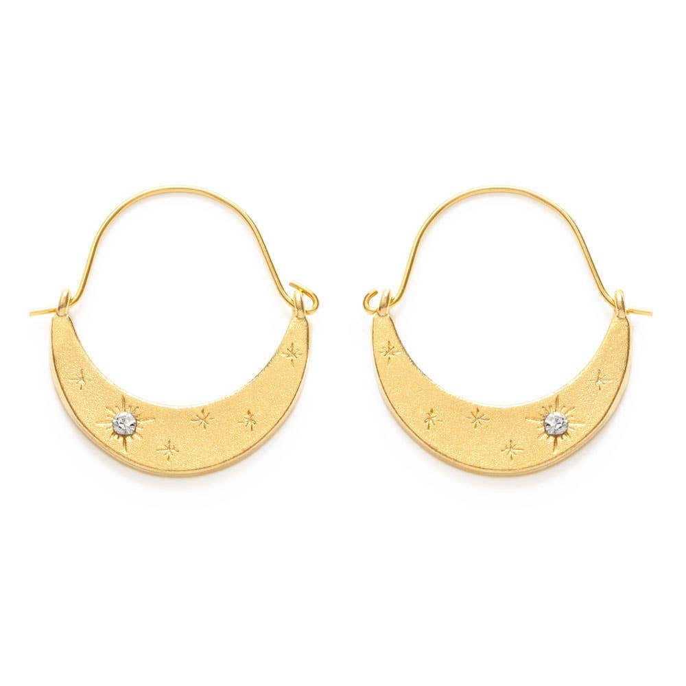 Amano Studio Fashion Crystal Starlight Crescent Earrings