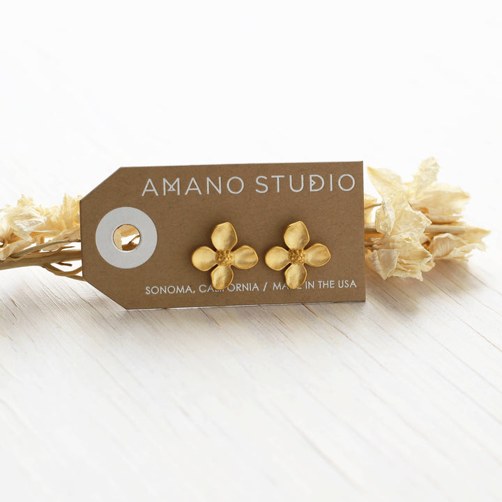 Amano Studio Fashion Dogwood Flower Stud Earrings