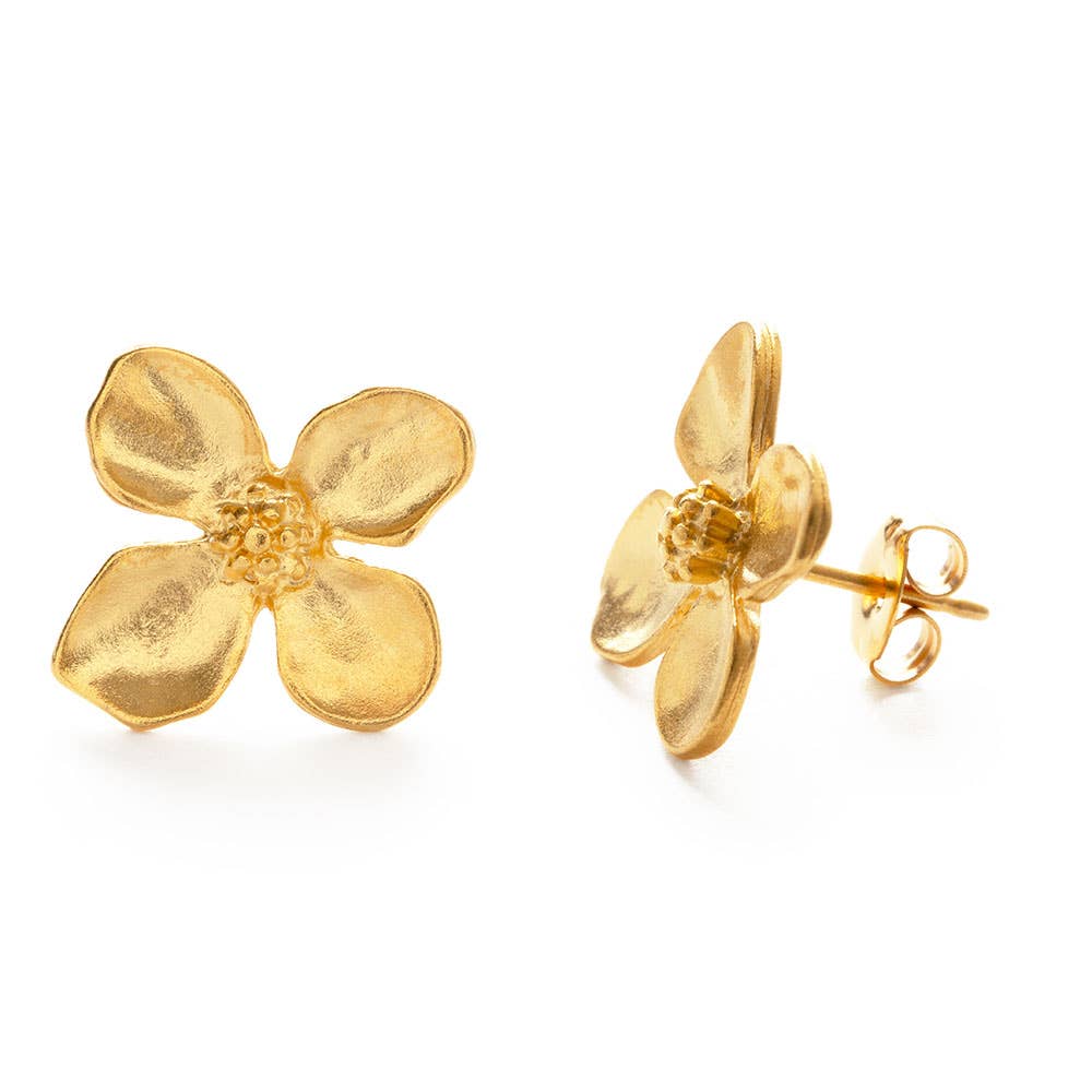 Amano Studio Fashion Dogwood Flower Stud Earrings