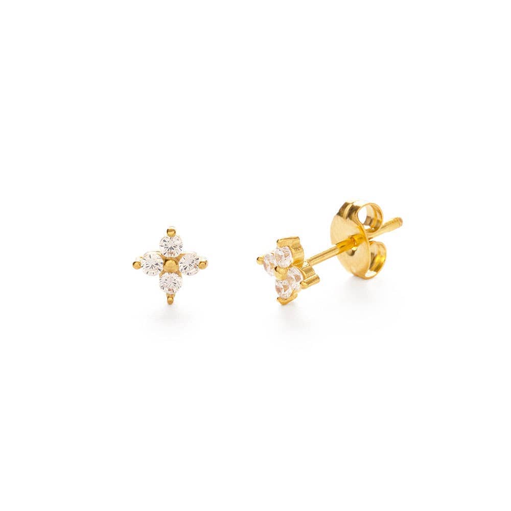 Amano Studio Fashion Emerald Green Crystal Flower Stud Earrings