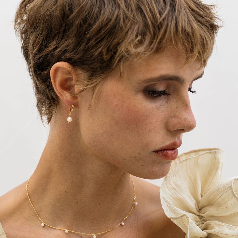Amano Studio Fashion Fresh Water Pearl on Huggie Hoops