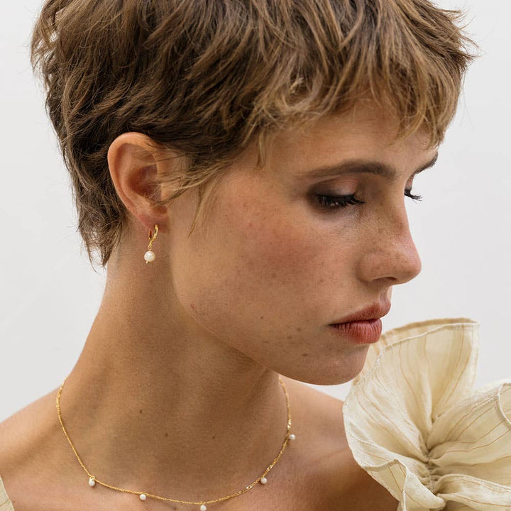 Amano Studio Fashion Fresh Water Pearl on Huggie Hoops