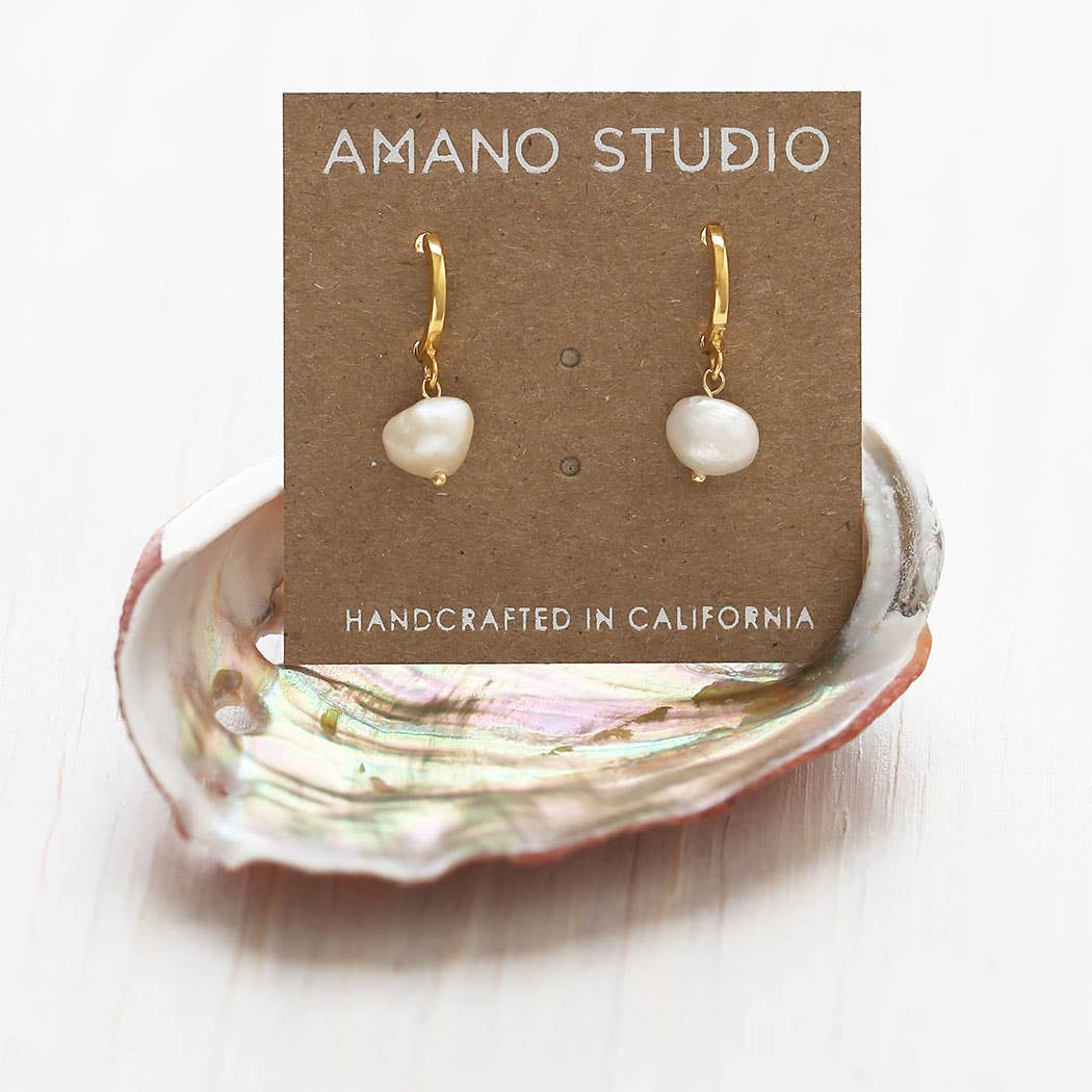 Amano Studio Fashion Fresh Water Pearl on Huggie Hoops