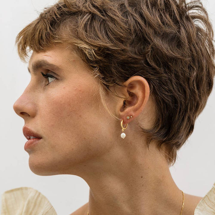 Amano Studio Fashion Fresh Water Pearl on Huggie Hoops