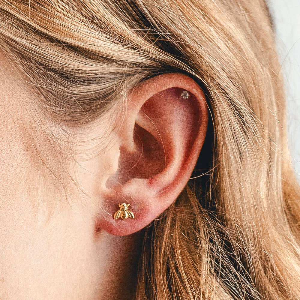 Amano Studio Fashion Honey Bee Studs: Gold Plated