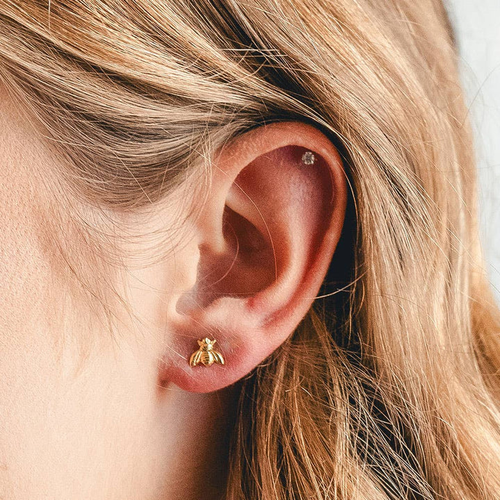 Amano Studio Fashion Honey Bee Studs: Gold Plated