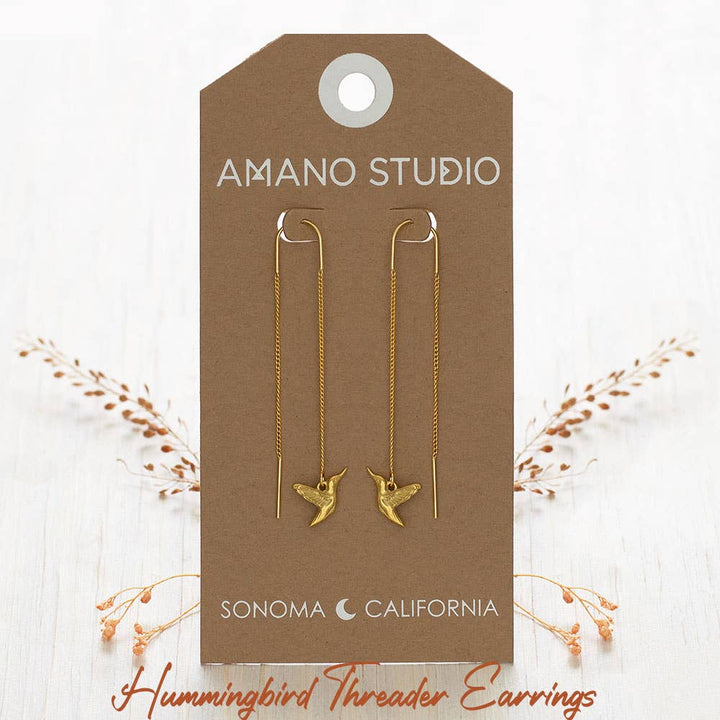 Amano Studio Fashion Hummingbird Threader Earrings