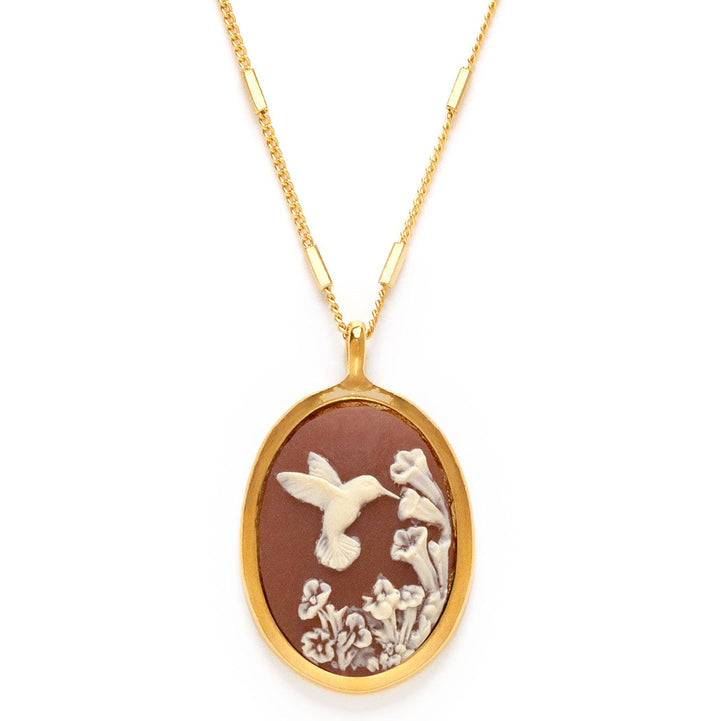 Amano Studio Fashion Hummingbird Vintage Cameo Necklace
