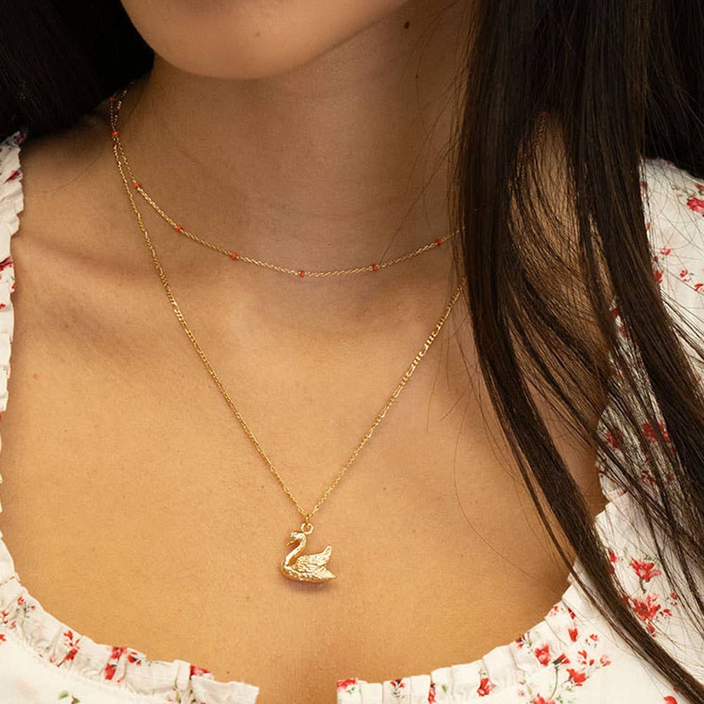 Amano Studio Fashion Mother Swan Charm Necklace