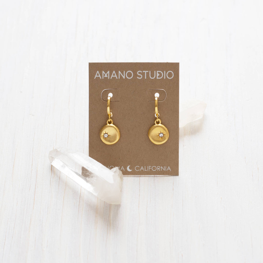 Amano Studio Fashion North Star Coin Huggies: Crystal