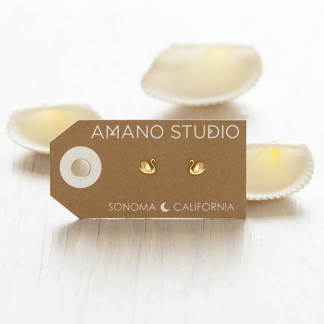 Amano Studio Fashion Swan Stud Earrings