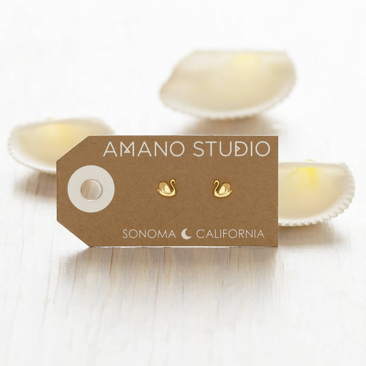 Amano Studio Fashion Swan Stud Earrings