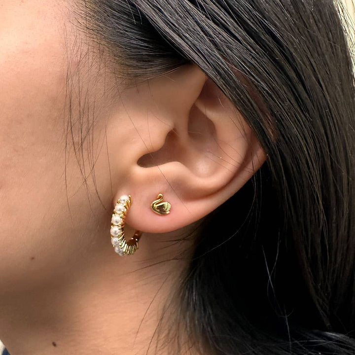 Amano Studio Fashion Swan Stud Earrings