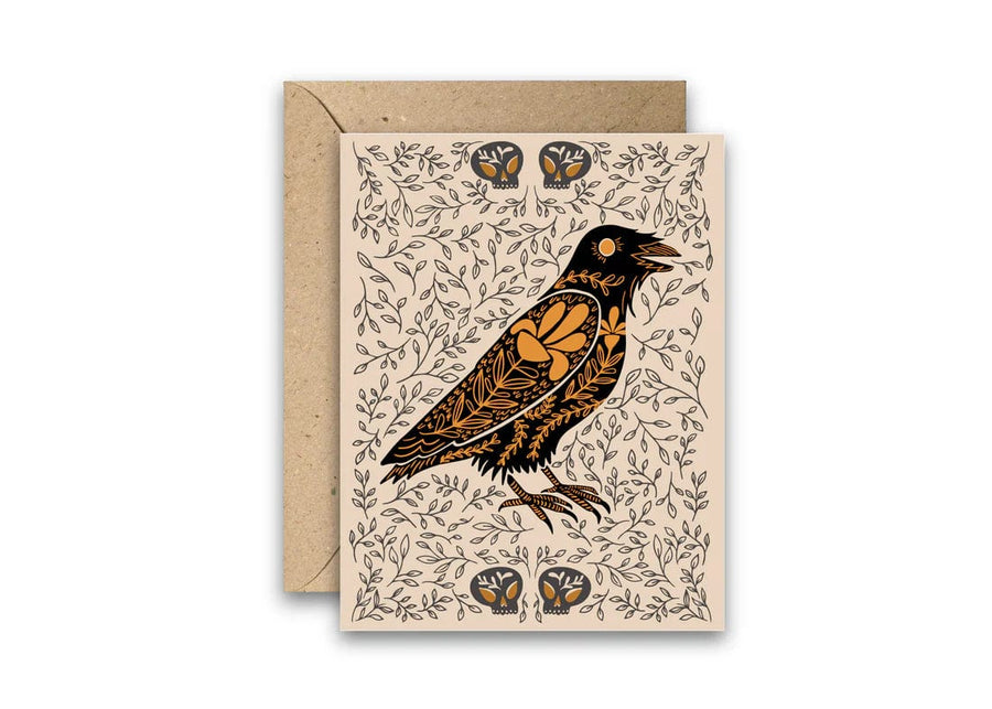 Amicreative Greeting Card Raven Dark Omens Greeting Card