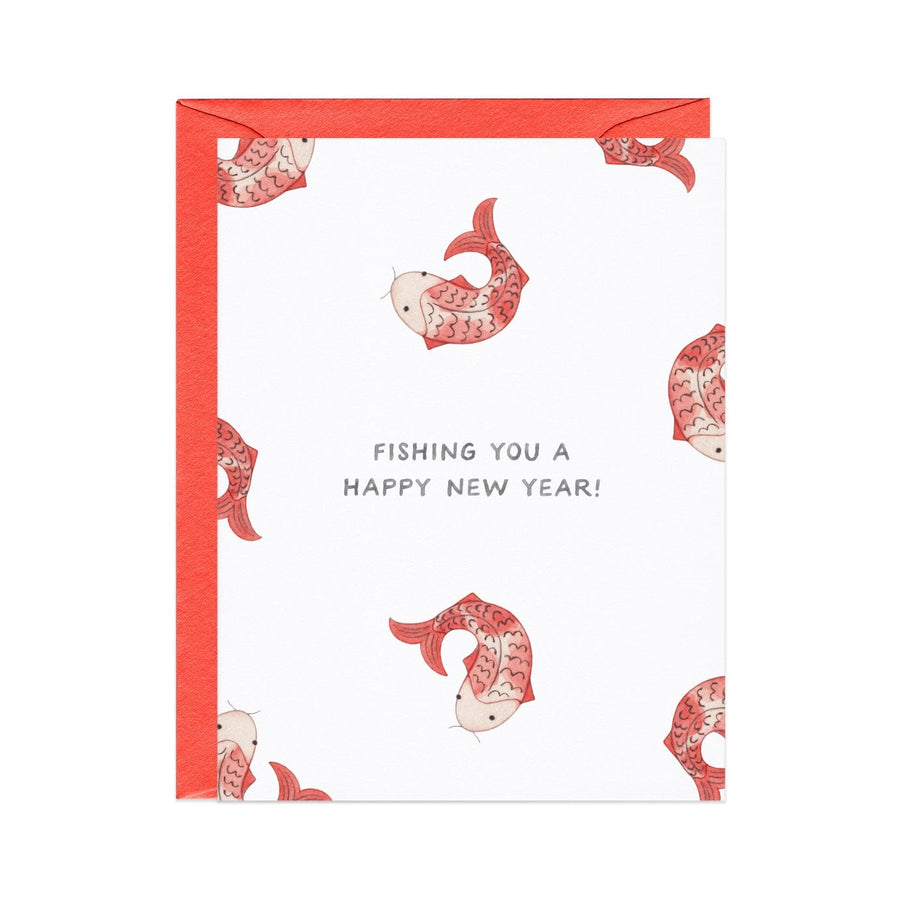 Amy Zhang Card Lucky Fish — Animal Pun Lunar New Year Card