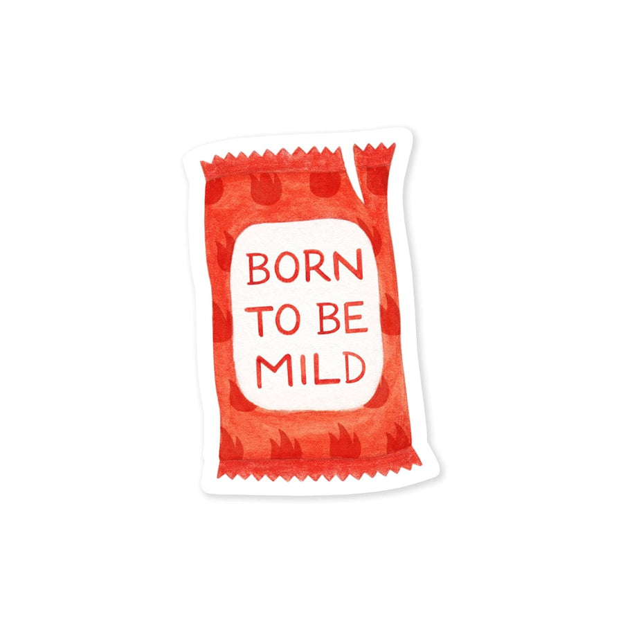 Amy Zhang Sticker Born To Be Mild (Hot Sauce) — Food Pun Vinyl Sticker