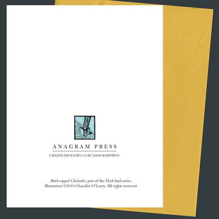 Anagram Press Card Black-Capped Chickadee Card