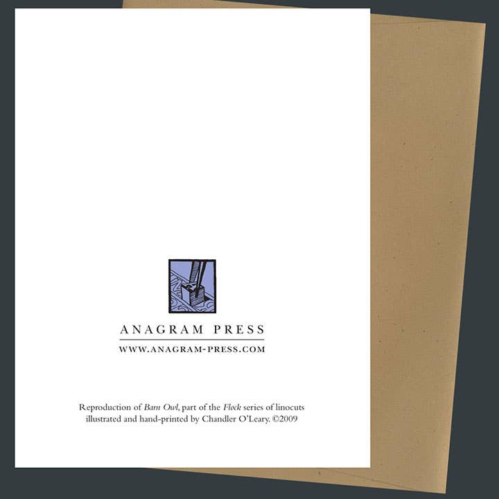 Anagram Press Cards Individual Barn Owl Card