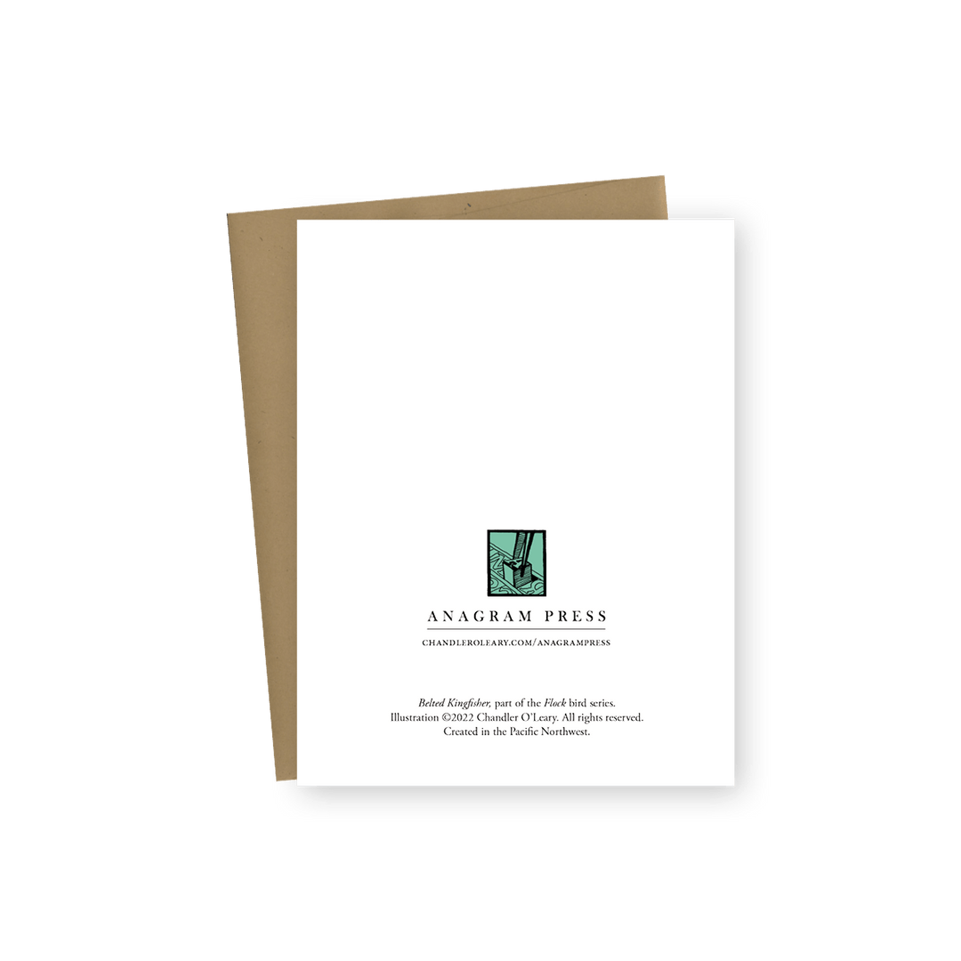 Anagram Press Cards Individual Belted Kingfisher Card