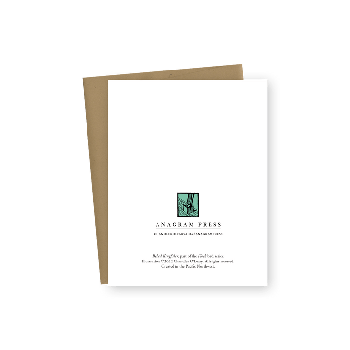 Anagram Press Cards Individual Belted Kingfisher Card