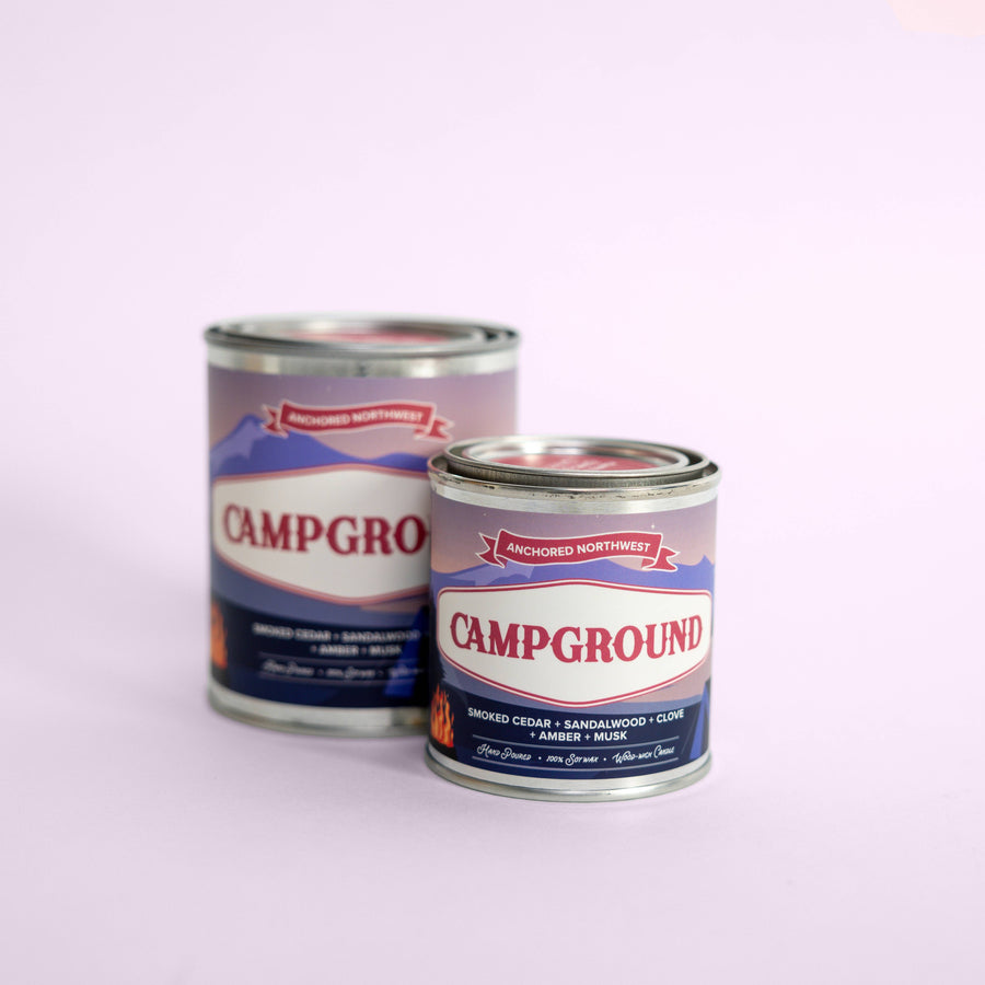 Anchored Northwest Candle Half Pint Campground Wood Wick Paint Can Candle