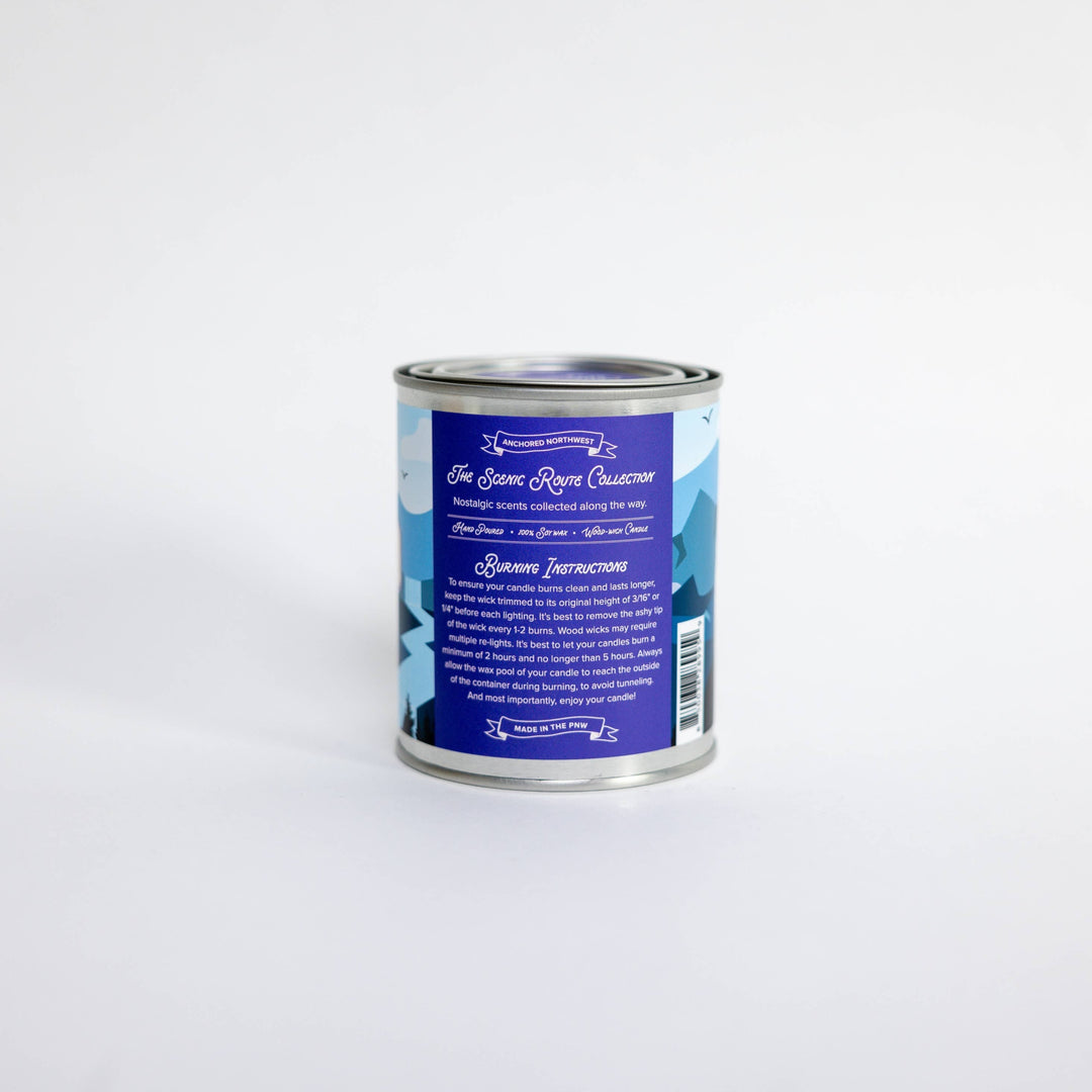 Anchored Northwest Candle Half Pint Mountainside Wood Wick Paint Can Candle