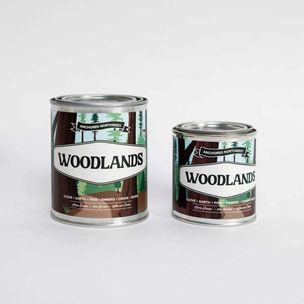 Anchored Northwest Candle Half Pint Woodlands Wood Wick Paint Can Candle