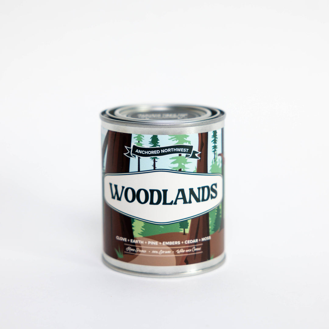 Anchored Northwest Candle Half Pint Woodlands Wood Wick Paint Can Candle