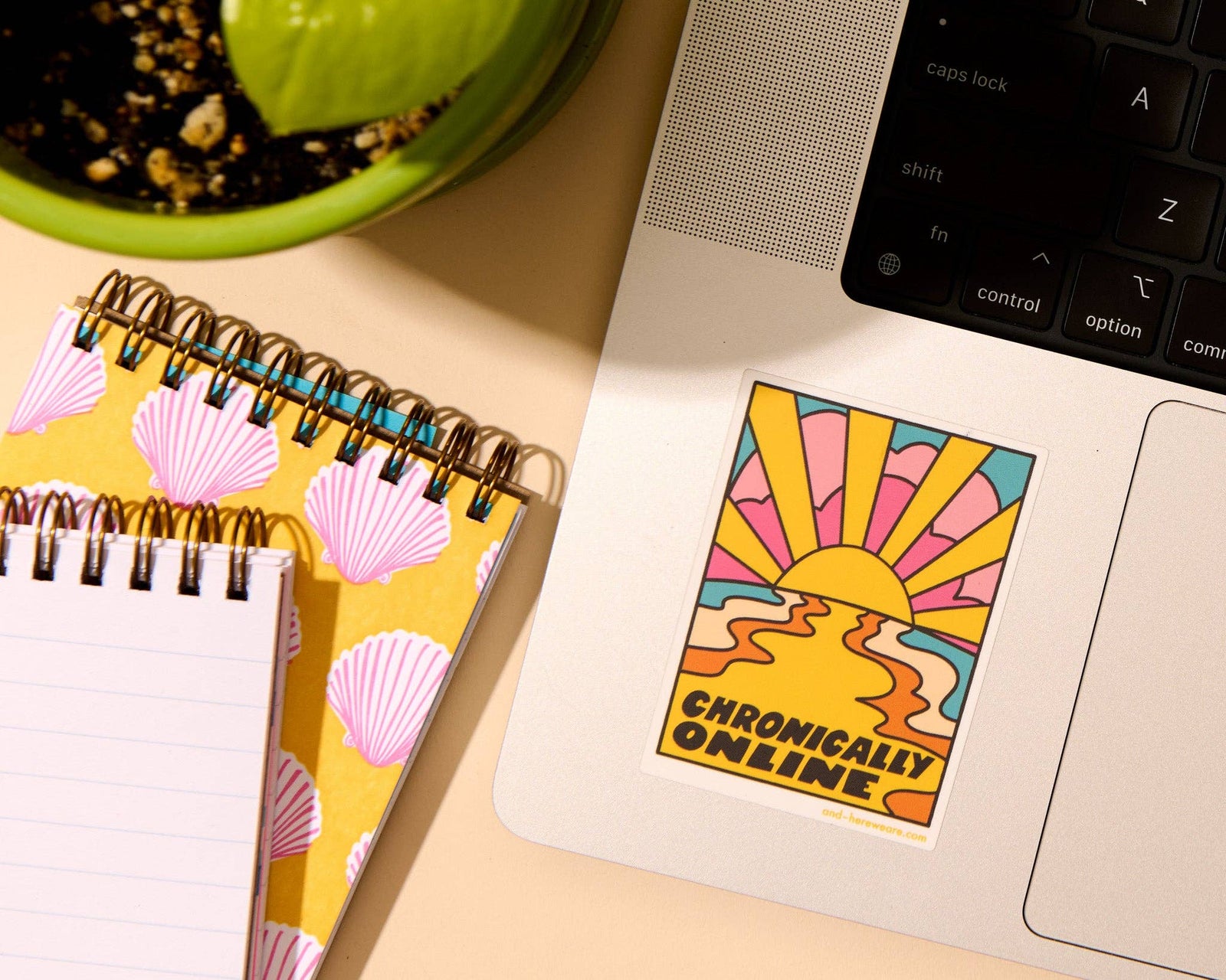 And Here We Are Cards Chronically Online Vinyl Sticker