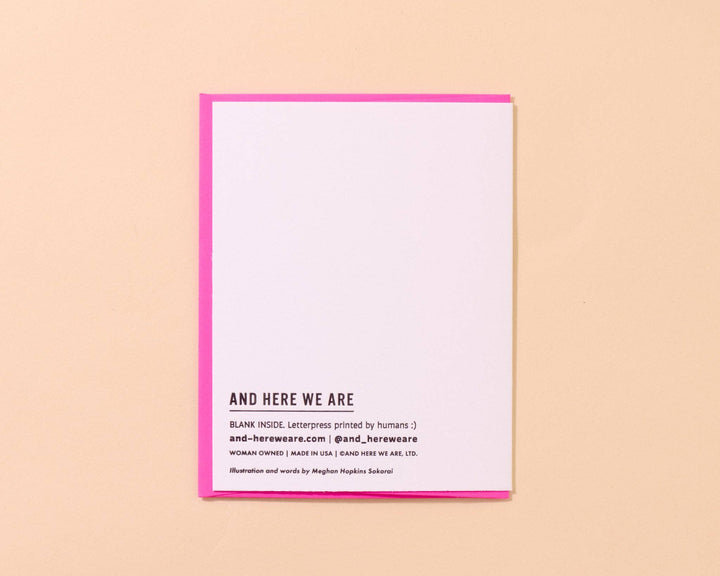 And Here We Are Cards Embarrassingly Late Letterpress  Belated Card