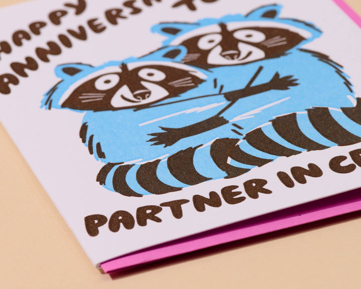 And Here We Are Cards Partners in Crime Letterpress Anniversary Card