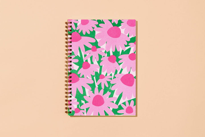And Here We Are paper Letterpress A5 Lined Spiral Notebook—Coneflower
