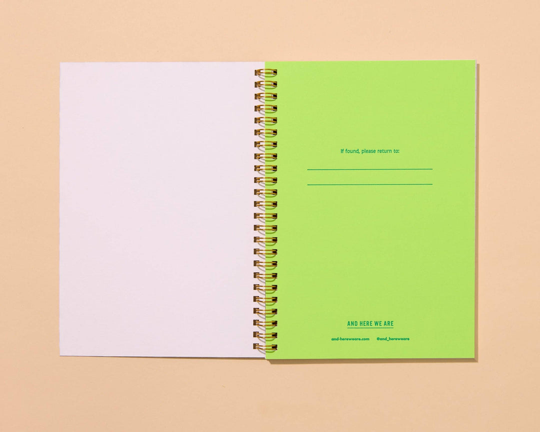 And Here We Are paper Letterpress A5 Lined Spiral Notebook—Coneflower