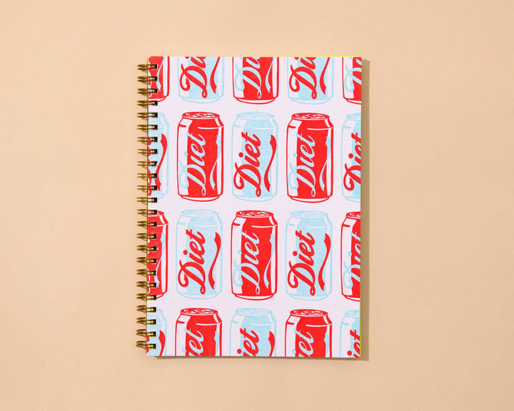 And Here We Are paper Letterpress A5 Lined Spiral Notebook—Diet Soda