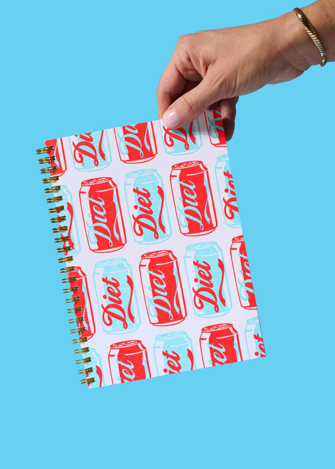 And Here We Are paper Letterpress A5 Lined Spiral Notebook—Diet Soda