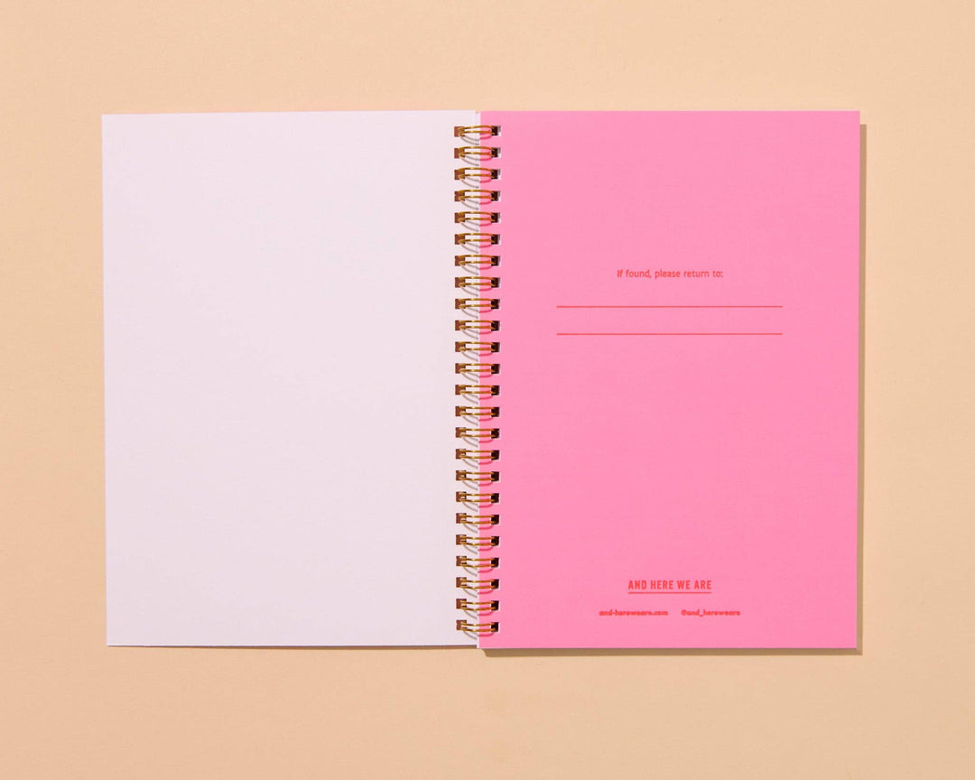 And Here We Are paper Letterpress A5 Lined Spiral Notebook—Loon Birds Pattern