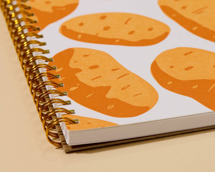 And Here We Are paper Letterpress A5 Lined Spiral Notebook—Potato Root Vegetable