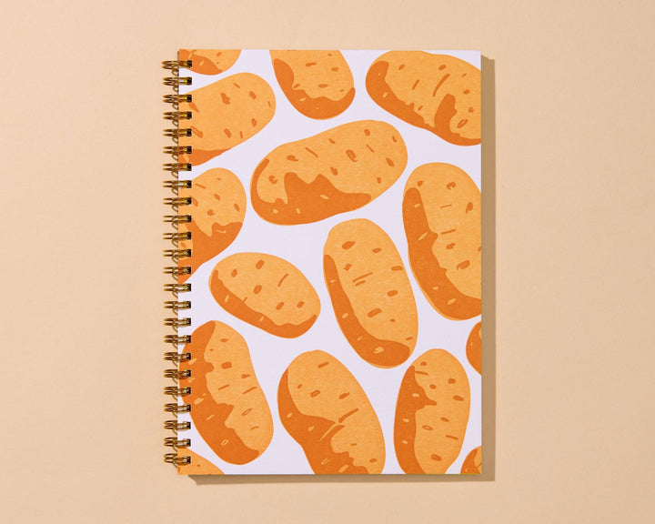 And Here We Are paper Letterpress A5 Lined Spiral Notebook—Potato Root Vegetable