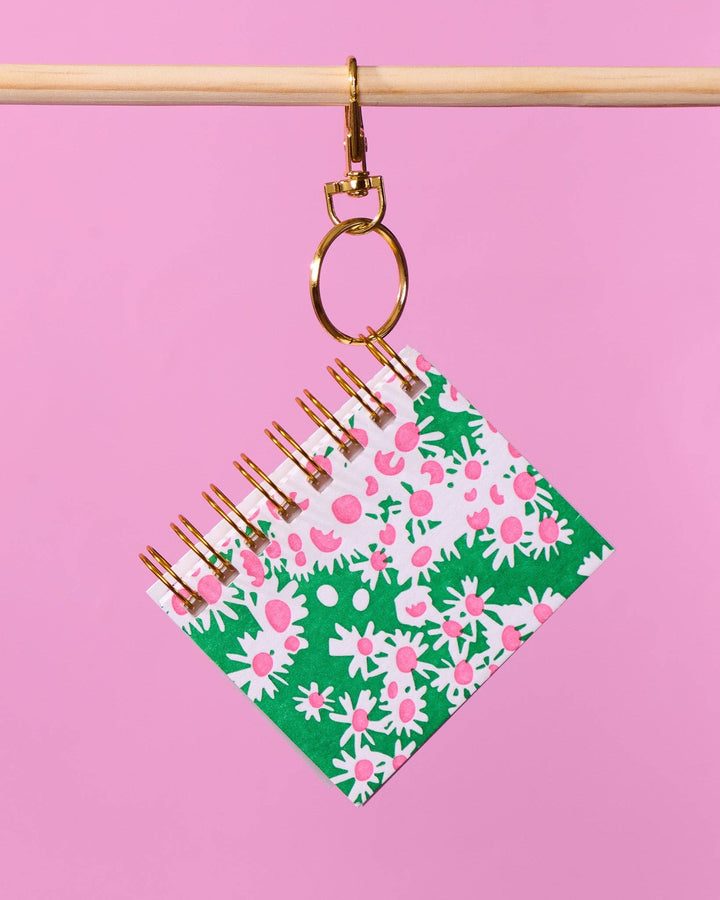 And Here We Are paper Letterpress Mini Notebook Bag Charm—Aster